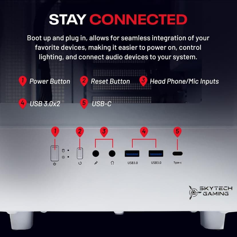 Skytech Azure Gaming PC Desktop, Ryzen 7 9700X 3.8 GHz (5.5GHz Turbo Boost), NVIDIA RTX 4060 8GB GDDR6, 2TB SSD, 32GB DDR5 RAM 6000 RGB, 650W Gold PSU, 360mm ARGB AIO, Wi-Fi, Win 11 Home