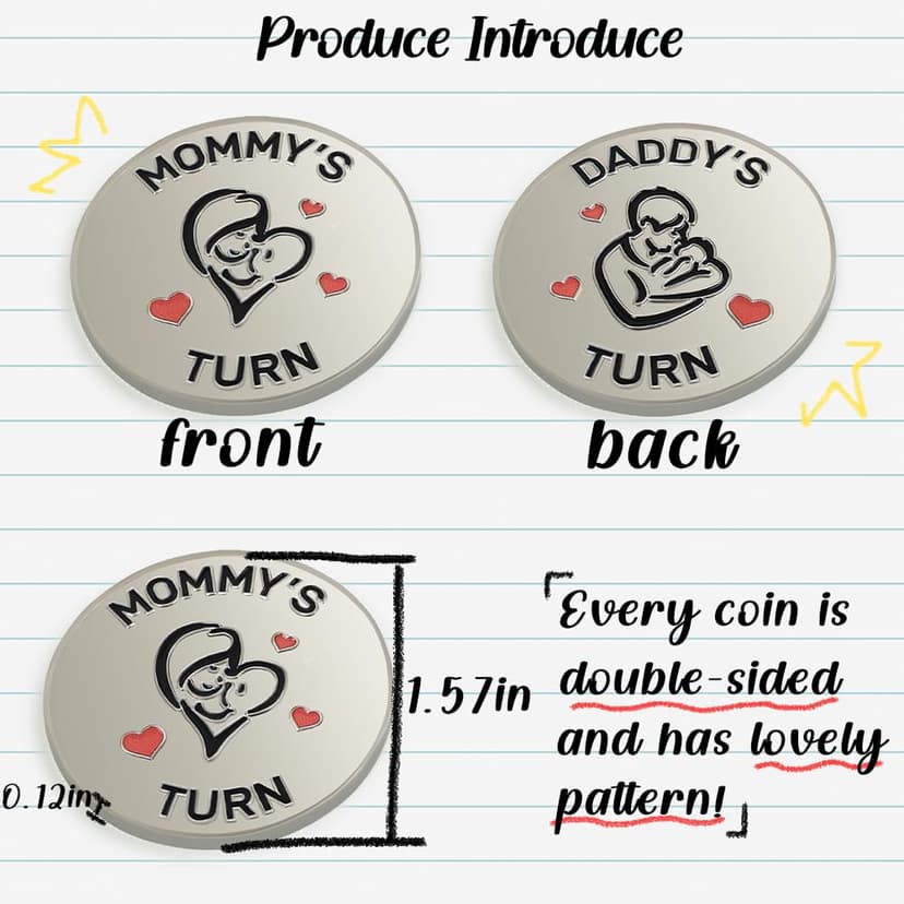 Lovely New Parent Decision Coin as New Parents Gifts for Couples, Double-Sided Coin as New Baby Gifts, Funny Gifts for New Mom Dad