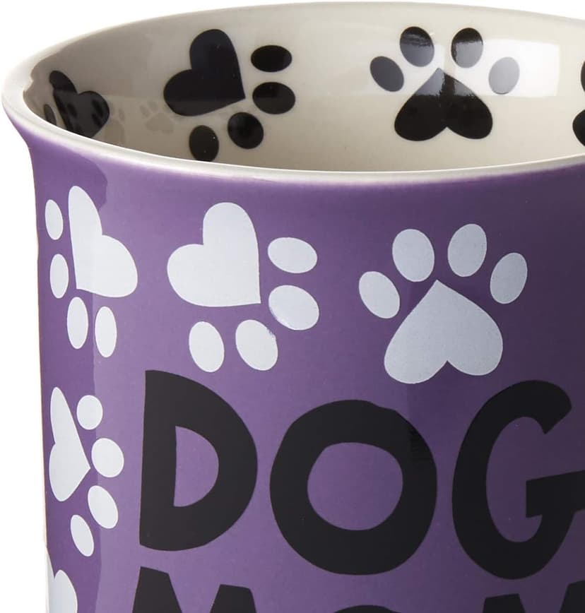 Enesco 4026112 Our Name is Mud “Dog Mom” Stoneware Mug, 16 oz., Multicolor