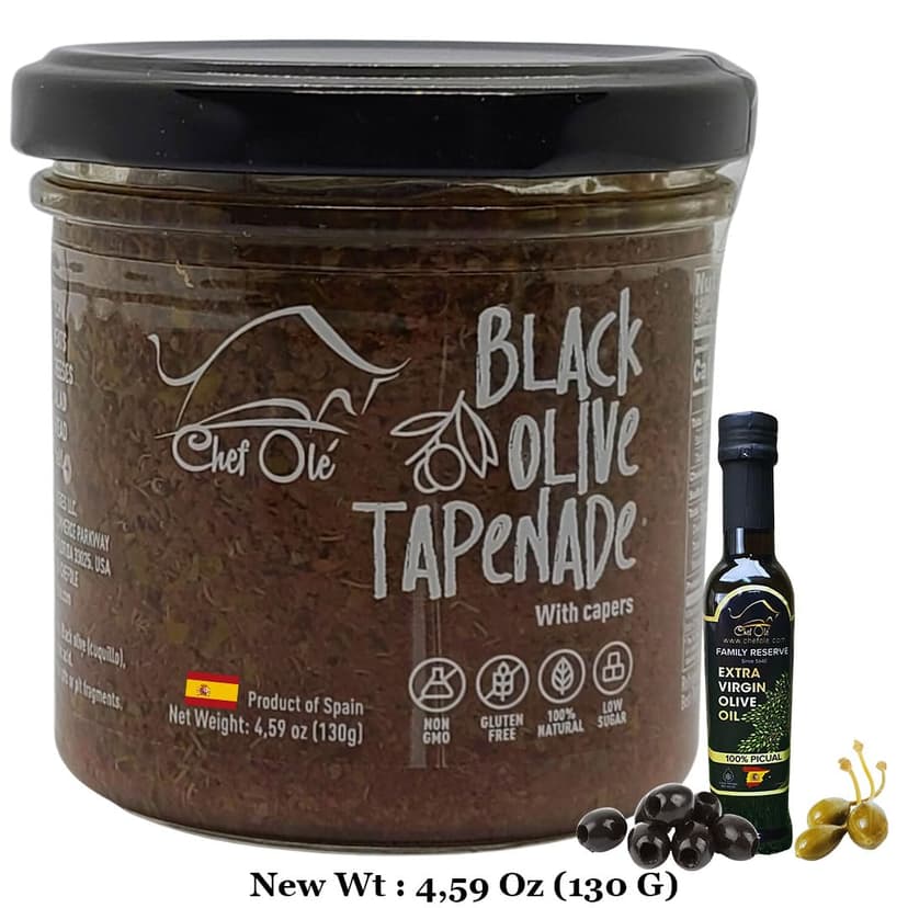 Spanish Gourmet Tapenade Gift Set - 5 Premium Mediterranean Spreads & Sauces | Olive Tapenade, Asparagus, Roasted Peppers & Ketchup | Vegetarian Food Gift Basket from Spain