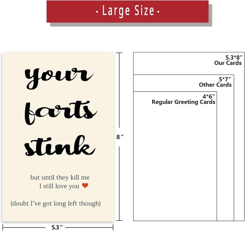 Unique Valentines Gifts for Him or Her, Humorous Birthday Card for Boyfriend, Cheeky Anniversary Card Gifts for Husband or Wife, Happy Your Farts Stink Bday Card for Fiance BF GF…