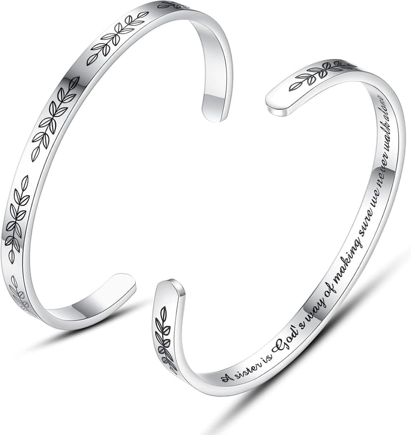 TONY & SANDY Cuff Bracelets for Women Teen Girls Best Friend Sister Mom Daughter Granddaughter Cousin Personalized Birthday Mother's Day Christmas Easter Gifts for Teens Girls Women Jewelry