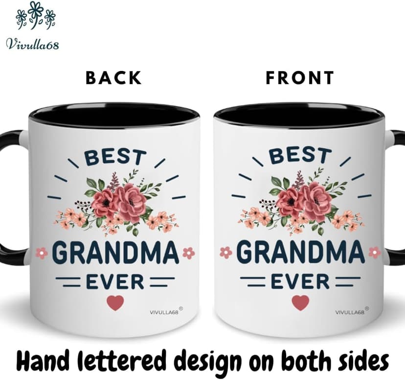 Vivulla68 Christmas Gifts For Grandparents Mug Set 11Oz, Best Grandparents Ever Gifts, Present for Grandma Grandpa Cups, Gift Ideas From Grandkids, Grandchildren, Baby Reveal for Nana Papa