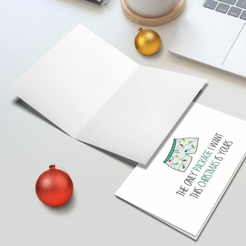 Funny Christmas Cards with Envelopes, Naughty Christmas Gifts for Boyfriend Husband Men, Unique Christmas Gift ideas for Him, Cute Merry Christmas Card Gifts from Wife Girlfriend