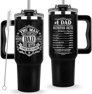 Father Day Gifts For Dad from Daughter Son Kids, Birthday Gifts for Daddy, Present for Dads, Dad Tumbler 40 Oz, Best Father Mug, Cool Coffee Cup Ideas for Papa, Elderly Fathers, Step Daddy, New Papa