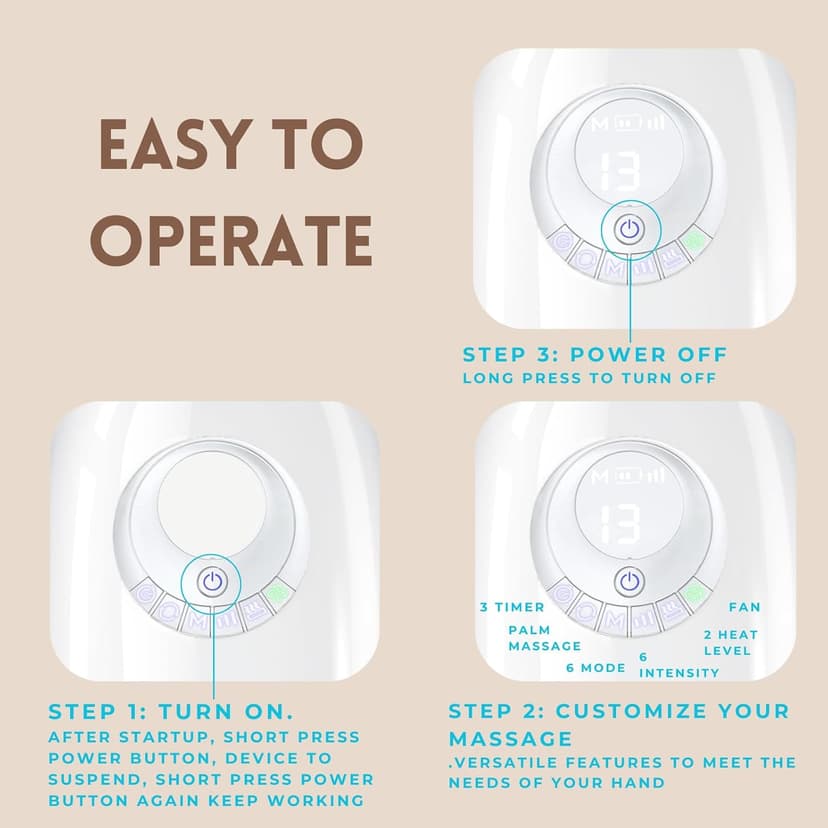 Hand Massager with Heat and Compression for Arthritis and Carpal Tunnel, Finger Numbness, Circulation, Pain Relief, from Wrist to Palm and Finger with Kneading Rollers, Fan Cooling Gifts for Women Men