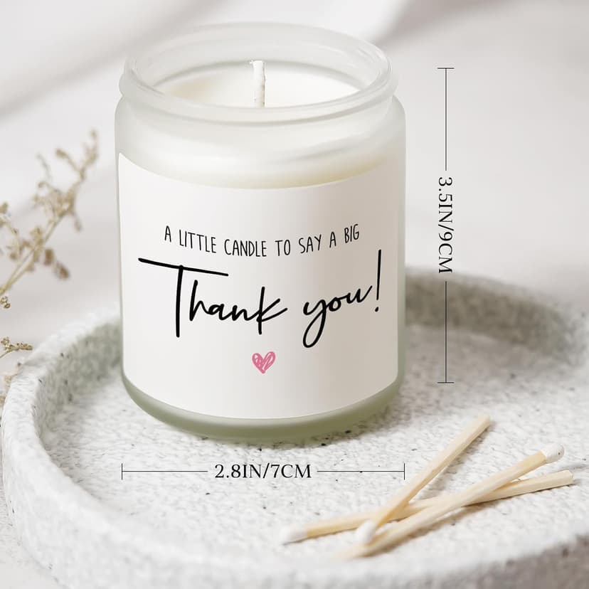 Thank You Gifts for Women, Men, Hostess Gift, Lavender Scented Soy Wax Candle, Appreciation Gifts for Teacher Coworker Employee Boss Nurse, a Little Candle to Say A Big Thank You, Handmade