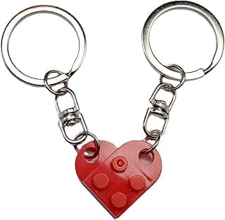 Comes in Gift Box - Heart Brick Couple Matching Keychain for Boyfriend and Girlfriend Valentine Day bf and gf Matching Stuff