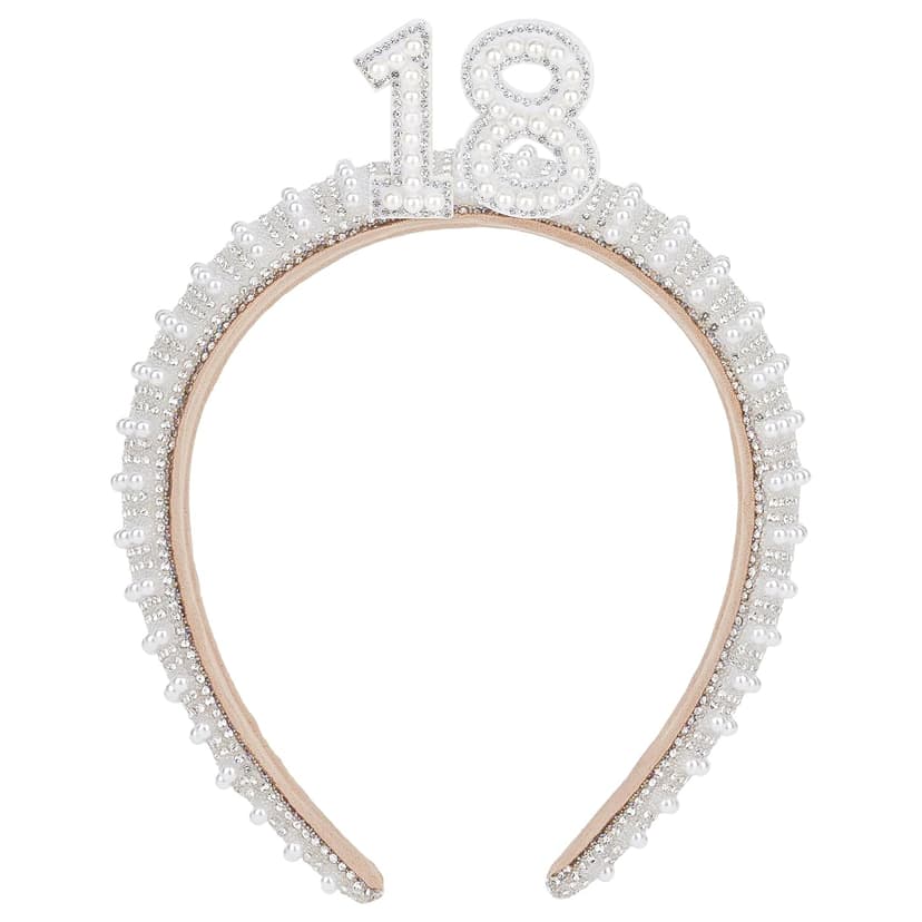 WHAVEL 18th Birthday Decorations for Girls - Happy 18th Birthday Headband - Girls Birthday Party Decorations