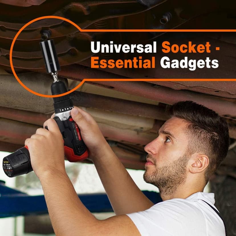 Stocking Stuffers for Men Adults Tools, Super Universal Socket Gifts for Men Grip Socket Set with Power Drill Adapter, Cool Gadgets Christmas Gift for Dad Men Husband Boyfriend Him Who Have Everything