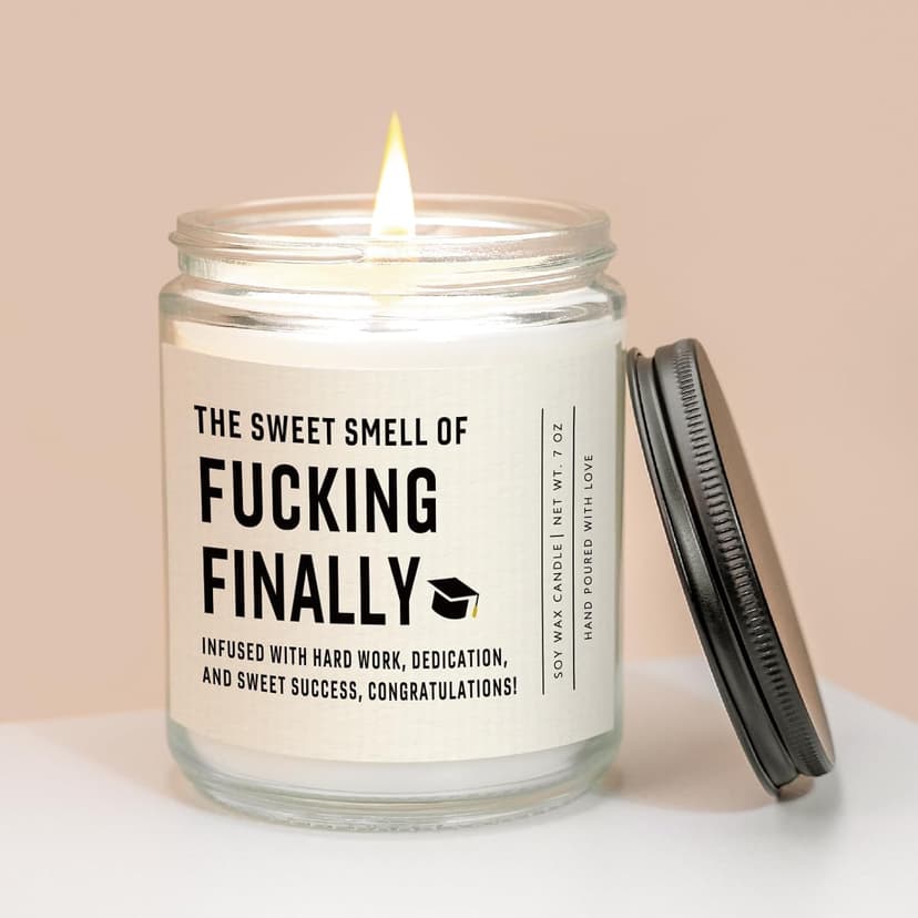 Shqiueos Funny Graduation Gifts for Her Him, Graduation Candle for Women Men Lavender Scented 7 Oz, 2025 Graduations Gifts for Masters Degree, College, High School, PhD Grad Gift for Nurse Law School