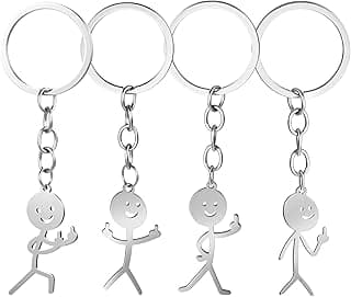 Ouligay 3Pcs Funny Keychain for Women,Middle Finger Keyring,Fun Keychains,Matching Keychains,Cool Gifts for Men