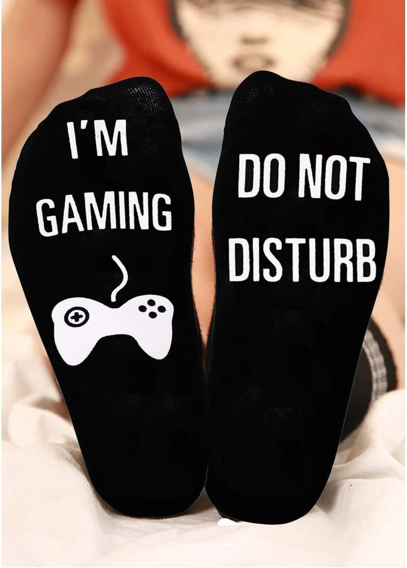 NDLBS Funny Christmas Gifts Novelty Gaming Socks Christmas Stocking Stuffers for Men Teens Boys Kids Him Adult Xmas Gifts