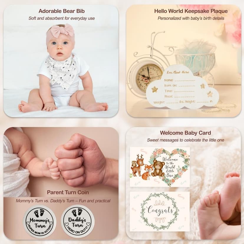 Breezy Valley New Parents Gifts for Couples, First Time New Mom and Dad Gifts Mugs Est 2025, Gender Reveal Baby Shower Gifts Basket, Pregnancy Gifts for Expecting Parents to be, Newborn Baby Gift Set