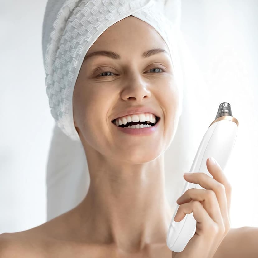 Blackhead Remover Pore Vacuum Kit -Blackhead Extractor Tool with 3 Adjustable Suction Levels, 5 Probes, USB Rechargeable, Suitable for Women and Men(White)