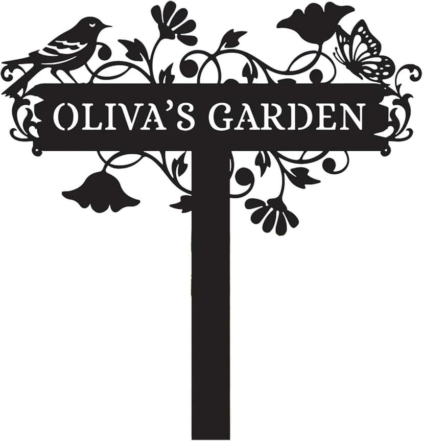 Metal Signs Customized | Personalized Garden Stake Metal Sign | Custom Metal Garden Sign | Personalized Garden Name Sign | Custom Sign Outdoor Metal | Gardening Decor Gifts for Gardeners