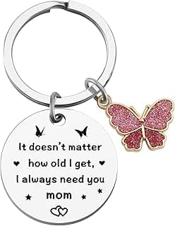 Mom Birthday Gifts - Mothers Day Keychain from Daughter Son, Kids Baby Toddler - Christmas Valentines Day Gifts