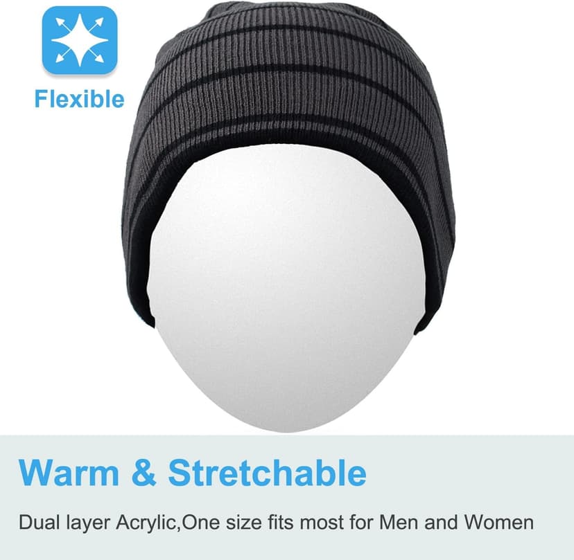 Rotibox Bluetooth Beanie Hat Wireless Headphone for Outdoor Sports Xmas Gifts