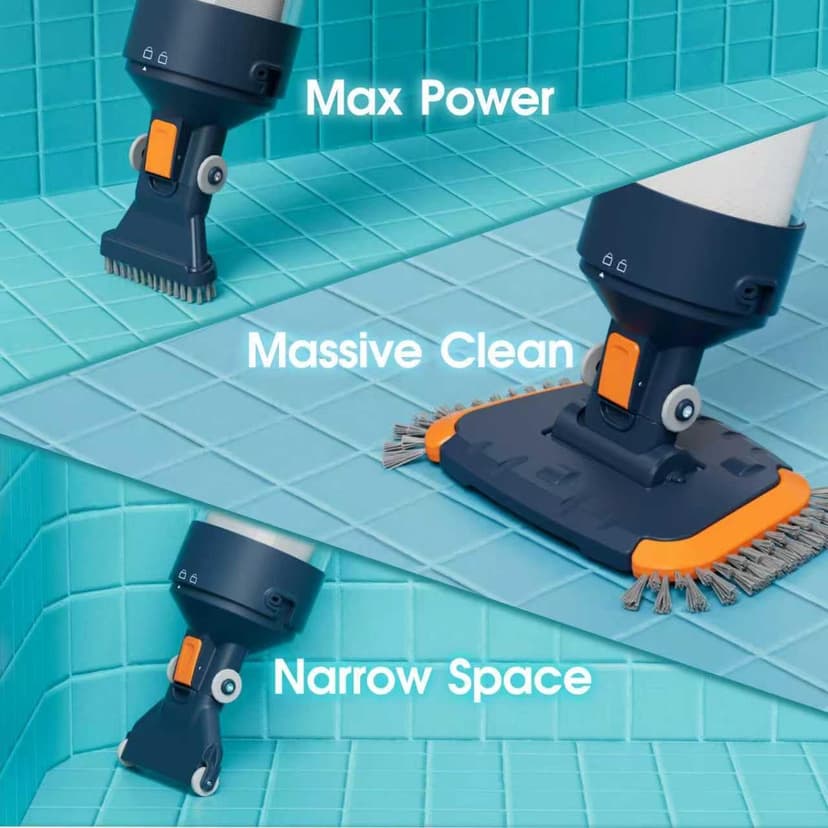 Cordless Heave Duty Pool Vacuum-True Powerful Suction 16.8 GPM, 60M Run-time, 25µm Ultra Fine Mesh Filter, Handheld Rechargeable Hot Tub Cleaner with Poles for Above Ground&Inground Pool