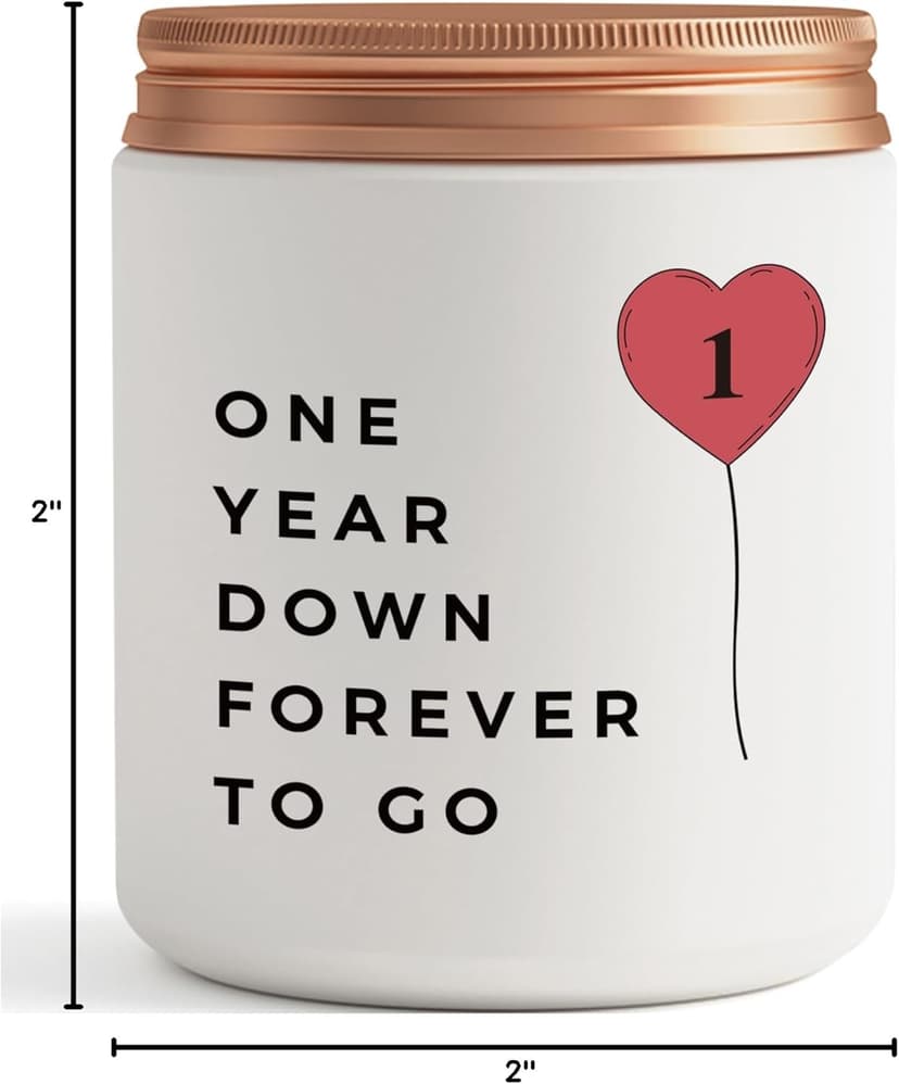 One Year, 1st, 1 Year, First Anniversary Candle Gifts for Him Her Couple- Best Happy Paper Anniversary Girlfriend Boyfriend Wife Husband Romantic Gift