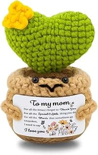 Mom Birthday Gifts Birthday Gifts for Mom from Daughter Son Christmas Meaningful Moms Gift Handmade Crochet Cactus Doll Appreciation Present for Mother Grandmother Aunt