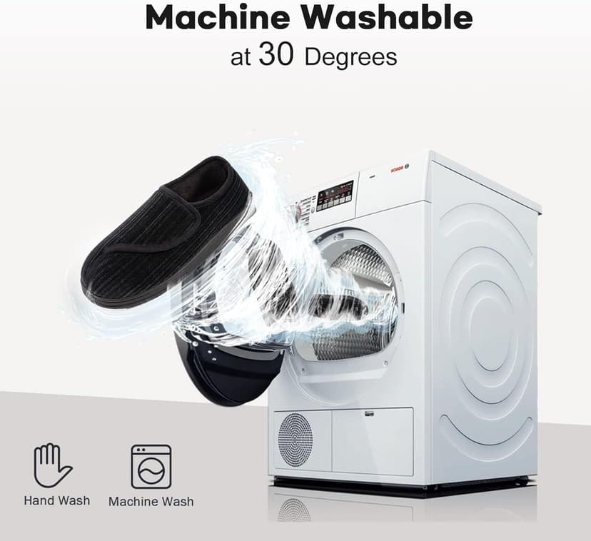 LongBay Men's Memory Foam Diabetic Slippers Comfy Warm Plush Fleece Arthritis Edema Swollen House Shoes