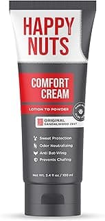 HAPPY NUTS Comfort Cream Deodorant For Men: Anti-Chafing Sweat Defense, Odor Control, Aluminum-Free Mens Deodorant & Travel Essential for Men's Private Parts 3.4 fl oz (Original)