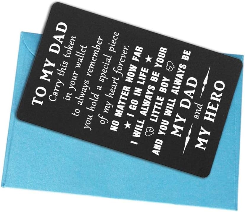 TANWIH Gifts for Dad You Are My Hero - Best Dad Birthday Gifts from Son, Father Son Engraved Wallet Card, Meaningful Fathers Day Christmas Presents for Men