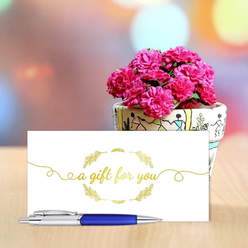 Fancy Land Blank Gift Certificates 25pcs Gold Foil Certificate Cards with Envelopes for Business Salon Spa Restaurants Vouchers for Christmas Holiday