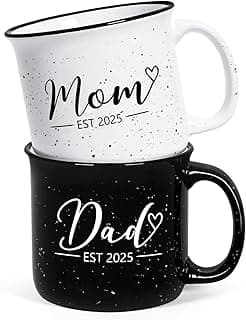 Maustic Mom and Dad Mugs, New Parents Gifts for Couples, New Mom and Dad Gifts for Expecting First Time Parents, 15 Oz