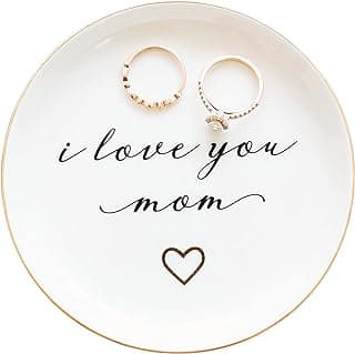 PUDDING CABIN Gifts for Mom from Daughter, Mothers Day Gifts for Mom Ring Dish "I love you mom" Mom Birthday Gifts, Mom Gifts for Valentines Christmas Wedding Gifts