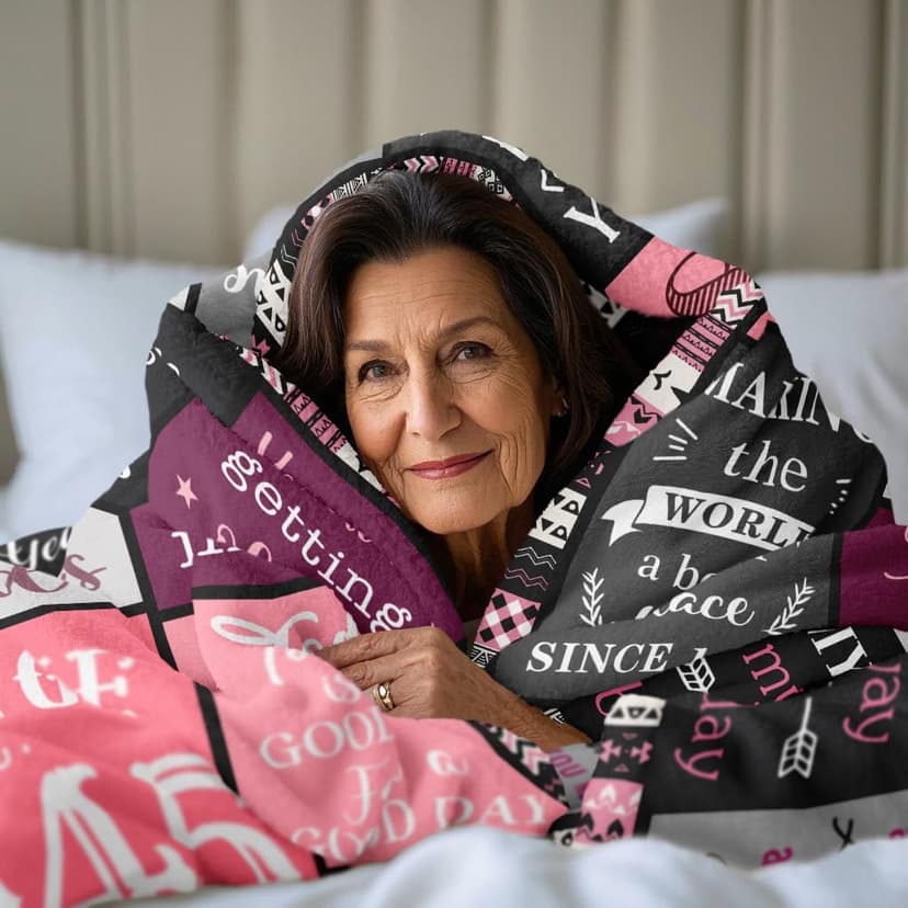 Ryubein 80th Birthday Gifts for Women, 80th Birthday Decorations for Women, 80 Year Old Birthday Gifts for Woman, Best Gifts for 80th Birthday, 1945 80th Birthday Blanket 50" X 60"