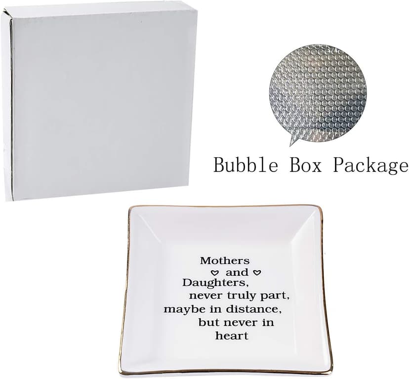 Ueerdand Gift for Mom from Daughter, Mother's Day, Christmas, Thanksgiving, Birthday Gift for Mother and Daughter Ceramic Ring Dish Decorative Jewelry Tray