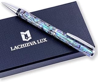 LACHIEVA LUX Abalone Shell Ballpoint Pen, Luxury Gift for Men & Women, German P900M 1.0MM Refill, Executive Writing Pen in Gift Box
