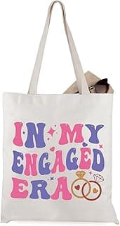WCGXKO Funny Engagement Gift For Her In My Engaged Era Wifey Bridal Bachelorete Party Canvas Tote Bag