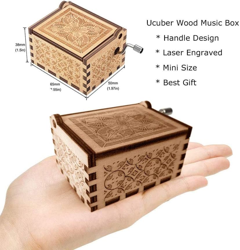 Ucuber You are My Sunshine Music Box, Gift for Daughter from Dad, Wood Laser Engraved Vintage Cute Boxes, Best Gift Birthday/Valentine's Day/Wedding Day (Dad to Daughter)