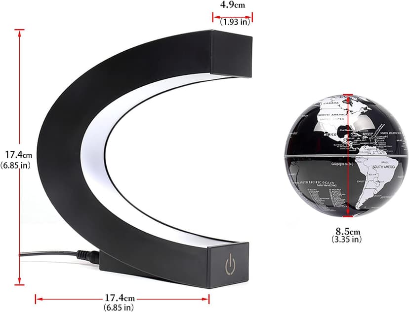 Magnetic Levitation Floating Rotating World globe for children With Colored Lamp And Touch Switch For Men Boss Cool home/Office Decor unique Gifts Or Kids Desk Tech accessories Gadget teenage Toys