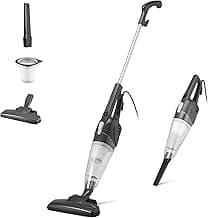 Amazon Basics 2-in-1 Corded Stick Vacuum Cleaner, Convertible to Handheld, Lightweight (3.9 LBS), with Washable HEPA Filter, Crevice Tools, 0.5L Dust Cup, 19.7-Ft Cord, 300W, Black