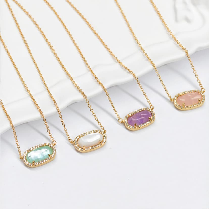 Freinit Gold Necklace for Women, 14K Dainty Pendant Choker, Adjustable Chain, Minimalist Gift for Birthday Valentine's Day Graduation Niece GF