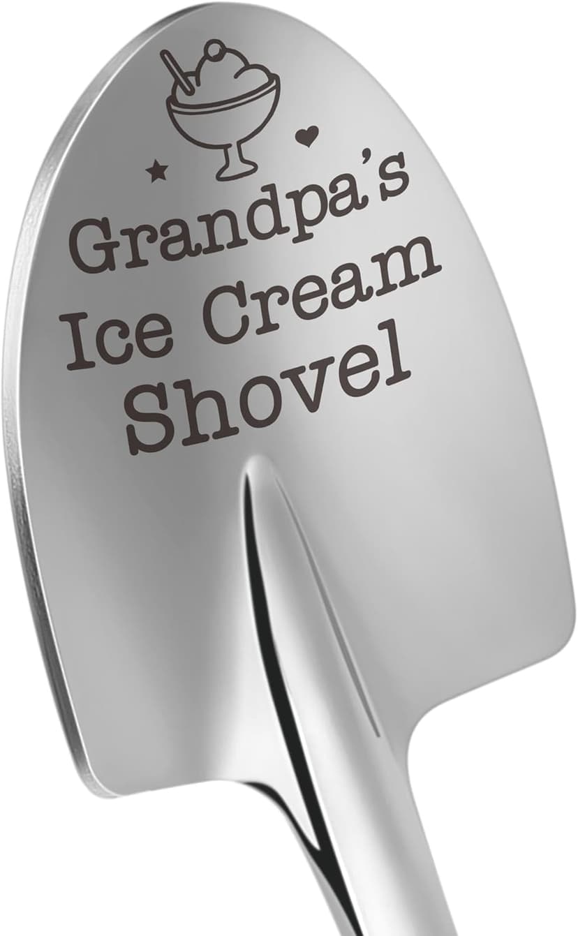 Grandpa Papa Gifts for Birthday Fathers Day Funny Dad’s Ice Cream Shovel Spoon Presents for Grandfather Pops Daddy Step Bonus Dad, Dad’s Birthday, from Grandkids, Grandchildren