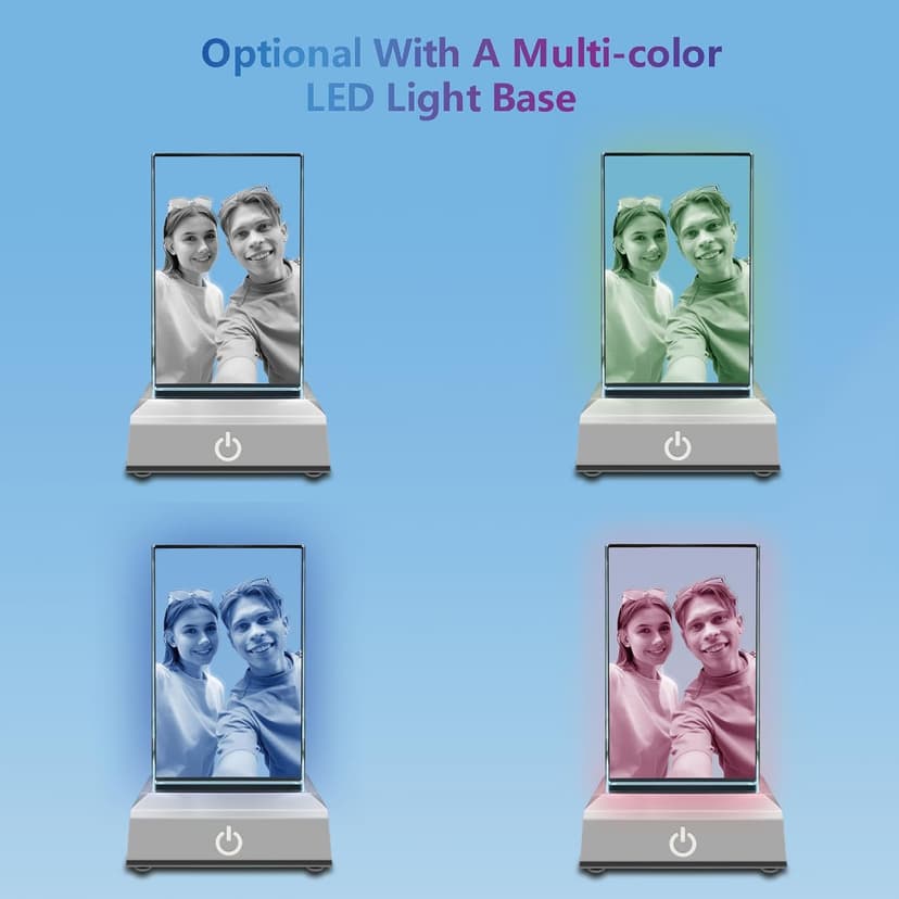 Personalized 3D Crystal Photo, Picture Cube Idea Gift With Your Own Photo, Customized Christmas, Birthday, Wedding Memorial, Mother's Day, Couples Gift for Women, Wife, Husband, Men - Small Portrait