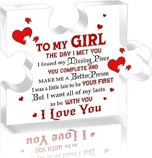 I Love My Gf, I Love My Girlfriend, Gf Gifts, Miss You, Gift for Gf, Valentines Day Gifts for Gf, Girlfriend Birthday Gift Ideas, Soulmate Gifts for Her, To My Girl Acrylic Block