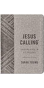 Jesus Calling, Large Text Brown Leathersoft, with full Scriptures: Enjoying Peace in His Presence (a 365-day Devotional)