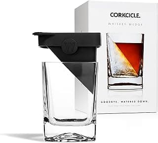 Corkcicle Whiskey Wedge - Premium Old Fashioned Glass with Silicone Ice Mold - For Bourbon, Scotch, & Spirits - Great Gift for Dad - Perfect for the Holidays - 9 oz