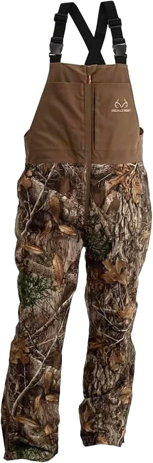 Realtree Men's Camo Hunting Insulated Water Resistant Breathable Midweight Super Warm Bibs Coveralls