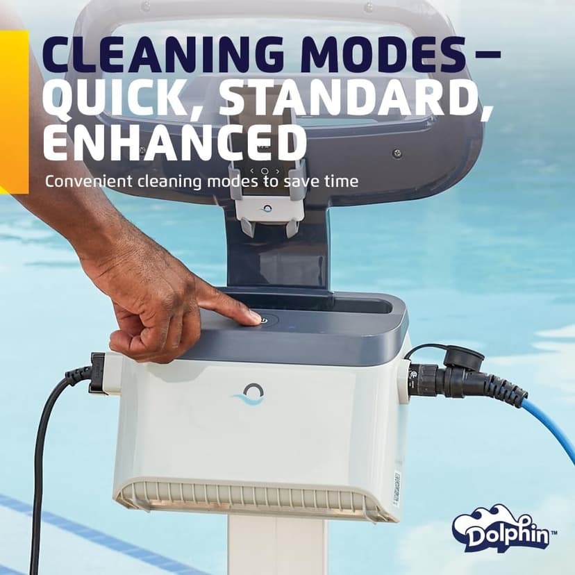 Dolphin Wave 90i Wi-Fi Automatic Robotic Pool Vacuum Cleaner Includes Caddy, Wall Climbing Scrubber Brush, Top Load Filters, Ideal for Commercial Pools up to 78 FT in Length