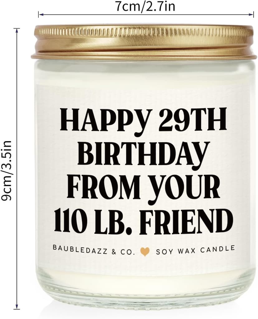 BaubleDazz Funny Best Friend Birthday Gifts for Women- Handmade Lavender Soy Wax Candle- Happy 30th, 40th, 50th, 60th,70th Birthday Gifts for Women, Friend, Her, Bestie (7oz)