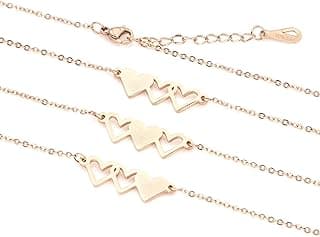 Sunflower Jewellery Friendship Necklace for 3 4 Stainless Steel Heart-Shaped Necklace/Bracelet Three Hearts Composed of Friendship Necklace/Bracelet, Gifts for Friends