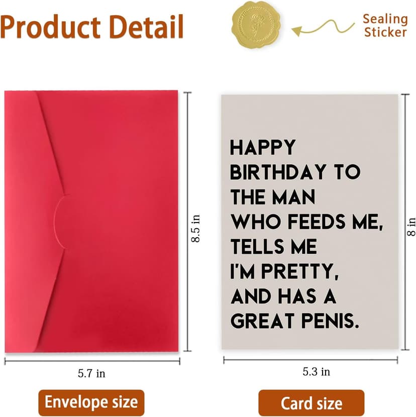 Funny Birthday Card Gift for Men Husband Boyfriend Him,Cheeky and Romantic Bday Card