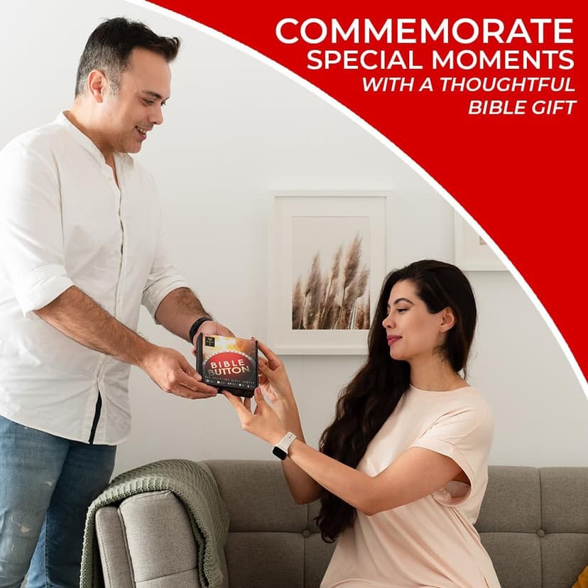 Bible Button | 365 Uplifting KJV Verses | Faith Based Gifts - Christian Gifts for Men - Bible Gifts for Woman - Bible Verse Gift